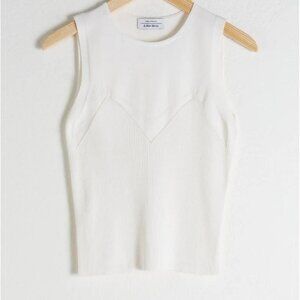 & Other Stories Knit tank with pointelle detail. Off-White